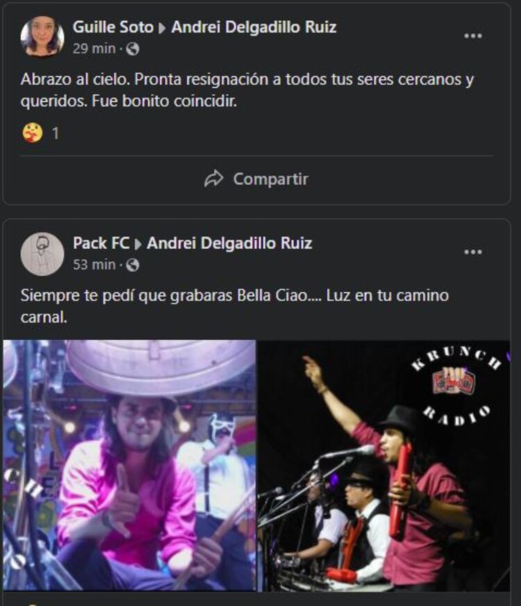 Condolencias de los fans, amigos y familiares