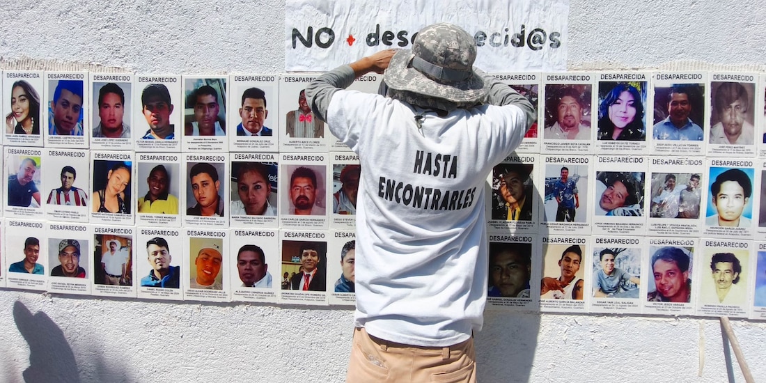 Aspecto de una manifestación para exigir localización de desaparecidos en México.