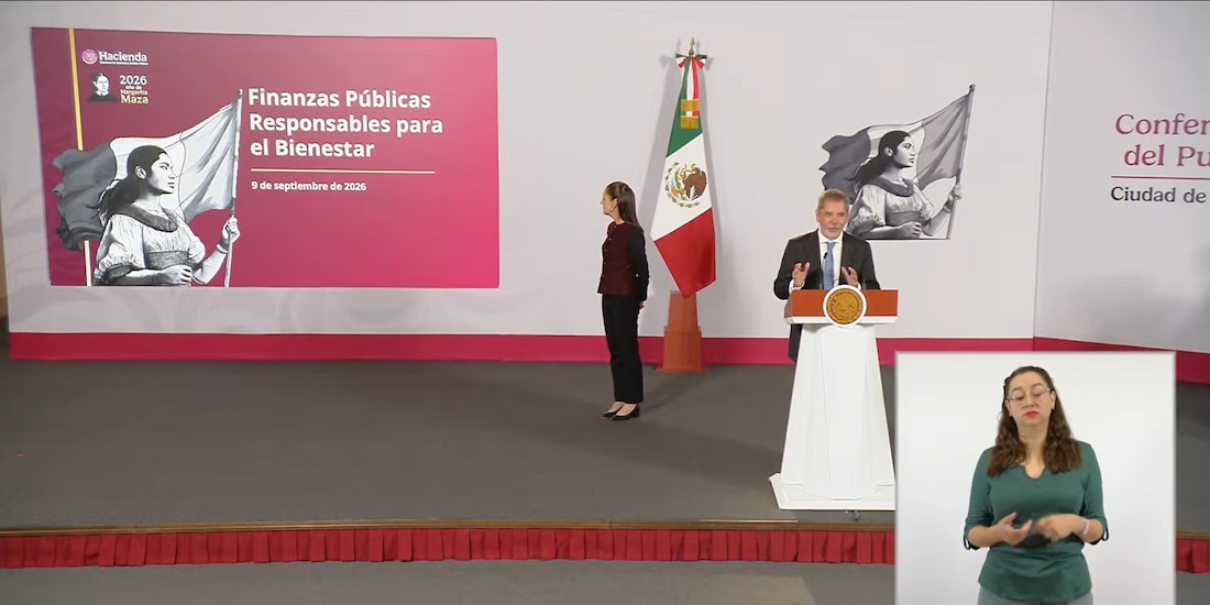 El Secretario de Hacienda esta mañana en Palacio Nacional junto a CSP.