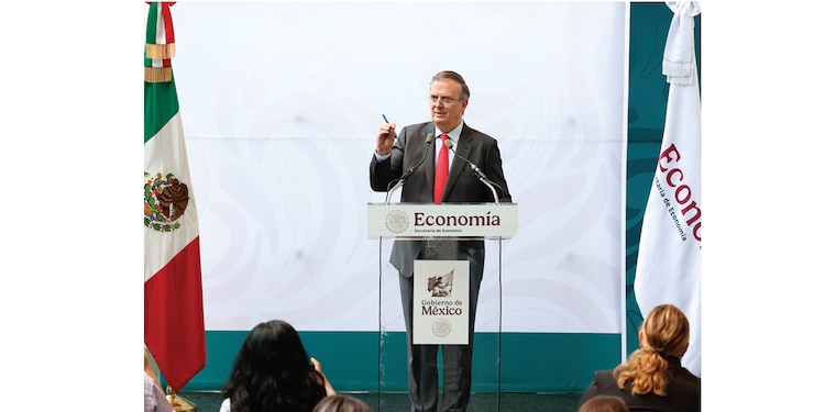 MARCELO EBRARD, secretario de Economía, en conferencia de prensa, el pasado 1 de julio
