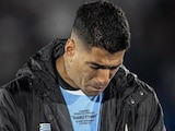 Luis Suárez en su despedida con la Selección de Uruguay