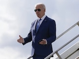 El presidente de Estados Unidos, Joe Biden, durante su llegada a Hebron, Kentucky, este miércoles.