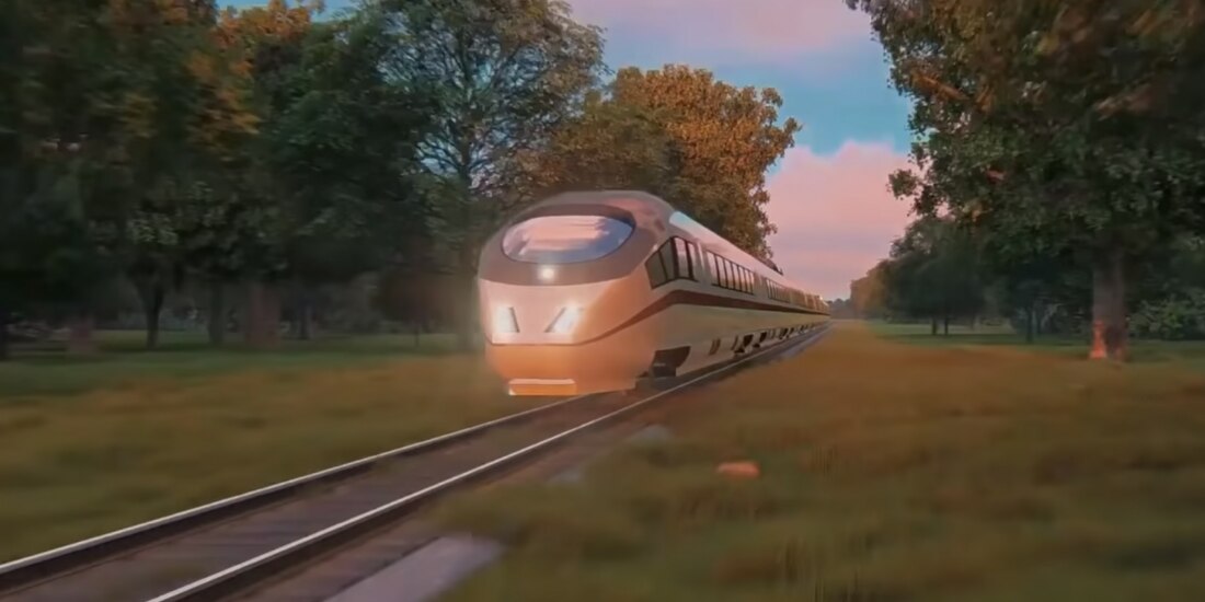 Imagen de Presidencia sobre como luciría el Tren Maya una vez terminado.