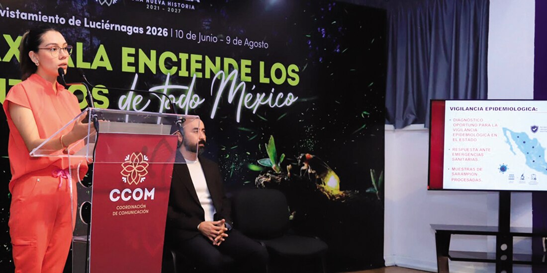 La titular del laboratorio estatal, Elaine Aguilar, ayer, en conferencia.