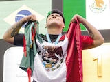 Ángel Grijalva celebra su oro en Colombia este mes.