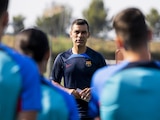 Rafa Márquez durante su primer entrenamiento con el Barcelona B