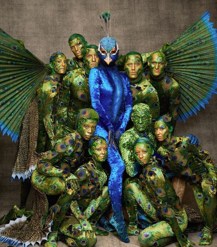 Heidi Klum y su disfraz de Halloween de pavo real