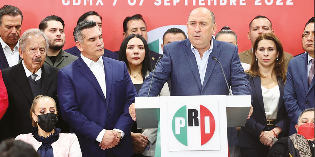 El coordinador del PRI, Rubén Moreira, en conferencia de prensa, el 7 de septiembre.