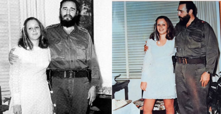 Alina Fernández y Fidel Castro