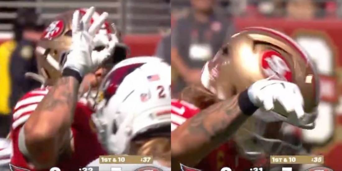 George Kittle celebra como Penta Hero Miedo.