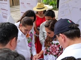 Claudia Sheinbaum y Mara Lezama recorren inmediaciones del Parque del Jaguar.