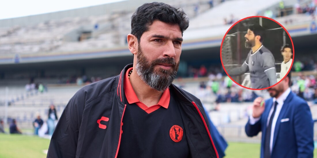 Sebastián Abreu fue captado en un partido de futbol 7.