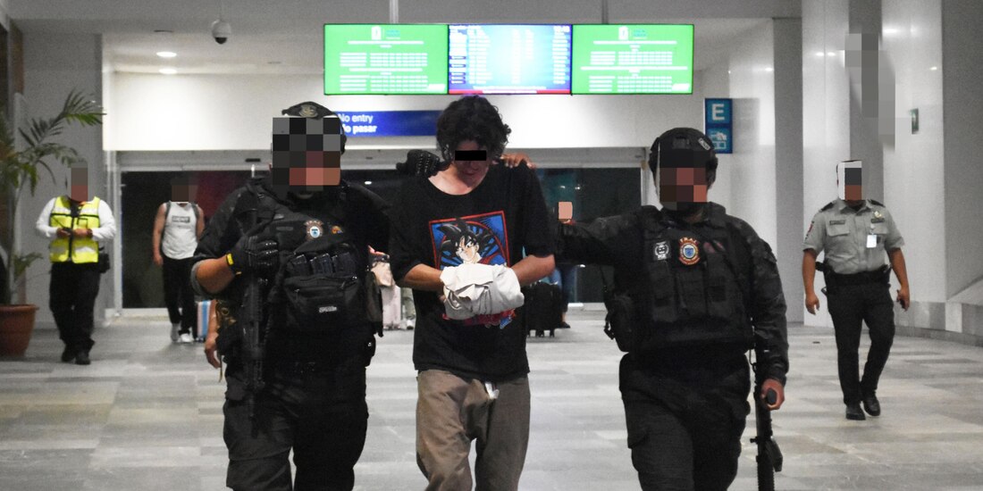 Momento del arresto del implicado.