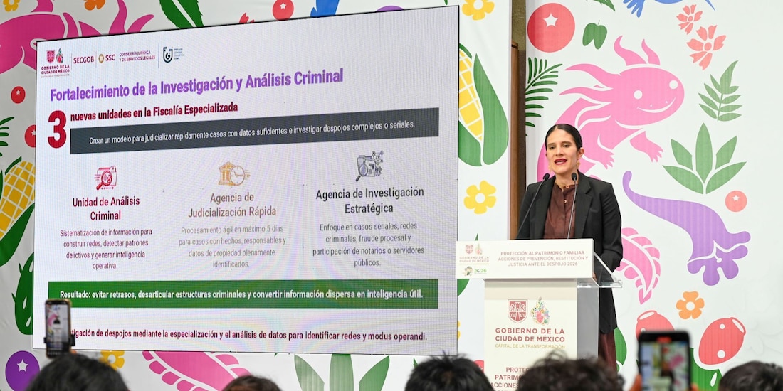 La fiscal Berta María Alcalde Luján, en conferencia de prensa del 5 de agosto de 2026.