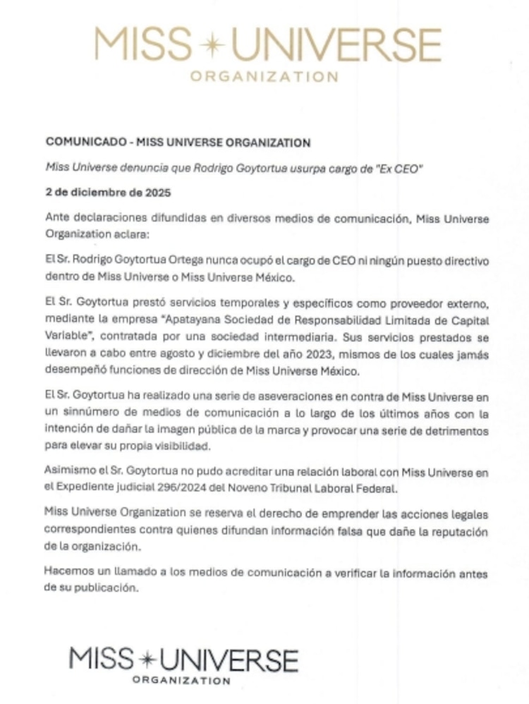 MUO Comunicado sobre Rodrigo Goytortua
