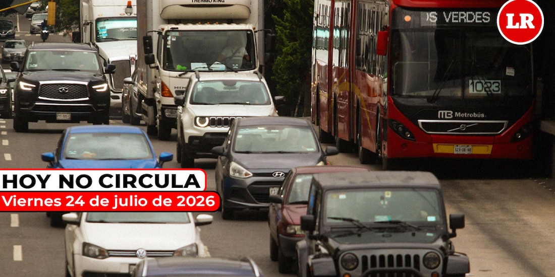 Consulta el Hoy No Circula para este viernes 24 de julio de 2026 en la Zona Metropolitana del Valle de México.
