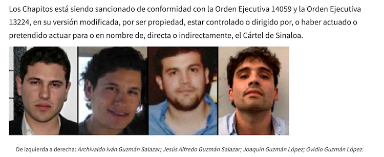 El Departamento del Tesoro estadounidense sanciona a los hijos de “El Chapo” y a Los Chapitos