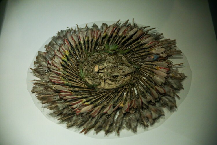 Pieza ornamental conocida como “Penacho de Cuauhtémoc”.