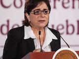 Laura Velázquez Alzúa, coordinadora Nacional de Protección Civil durante conferencia matutina en Palacio Nacional