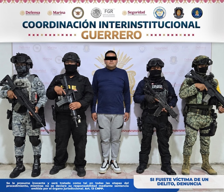 Gerónimo "N", policía municipal de Taxco, Guerrero, detenido por su presunta participación en secuestro.