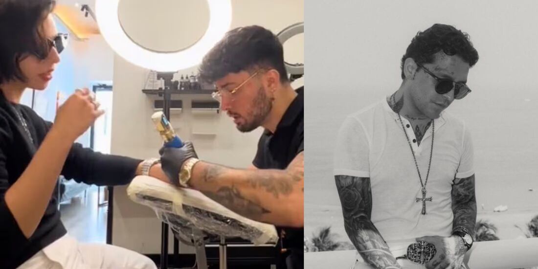 Ángela Aguilar e tatuó las iniciales de Christian Nodal