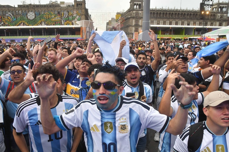 Aficionados de la Selección de Argentina en la Ciudad de México.