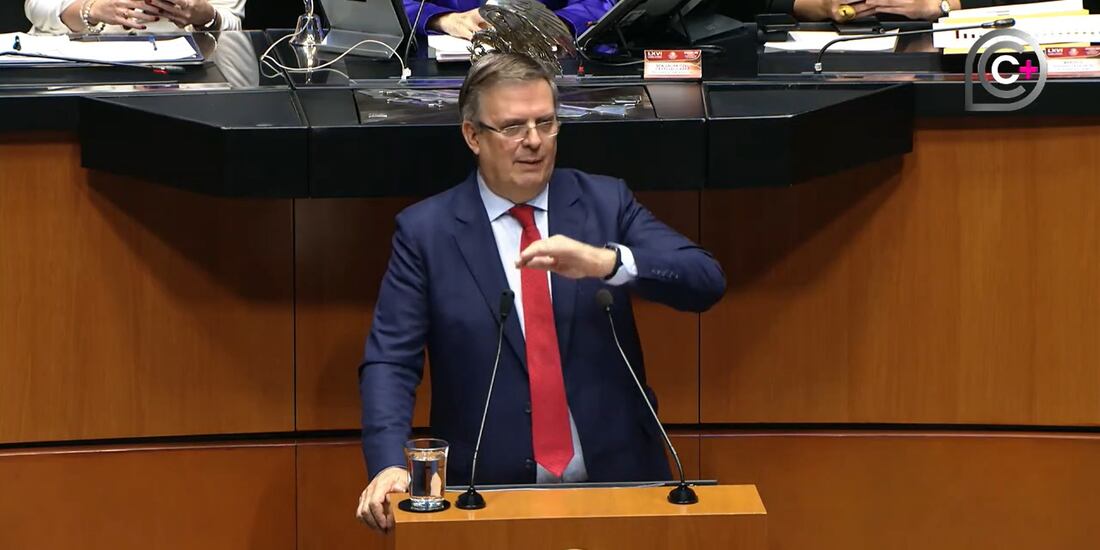 Marcelo Ebrard este miércoles en el Senado.