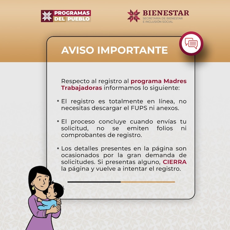 Apoyo Bienestar para Madres Trabajadoras en Hidalgo 2026