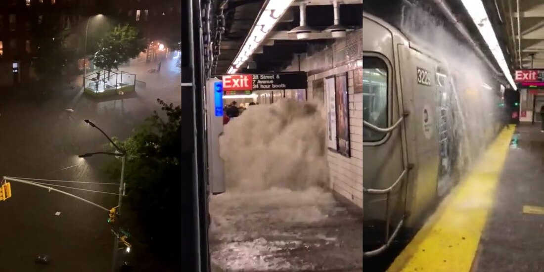 En videos y fotografías compartidas en redes sociales se observan los estragos en zonas como Brooklyn, Manhattan y Queens, en Nueva York.