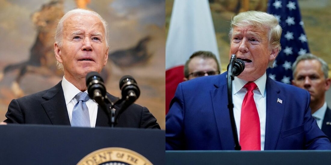 Joe Biden (izq.) y Donald Trump (der.).