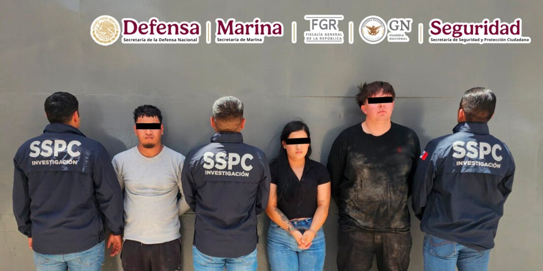 Gabinete federal de seguridad detiene a tres por tráfico de fentanilo.