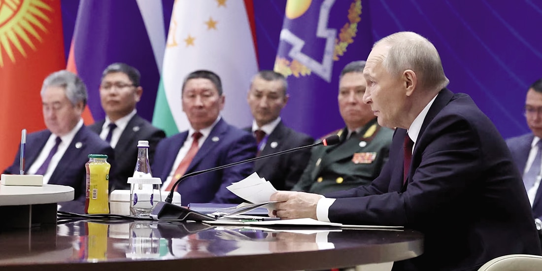 VladImir Putin, asiste a la cumbre de la Organización del Tratado de Seguridad Colectiva en Biskek, Kirguistán, ayer.