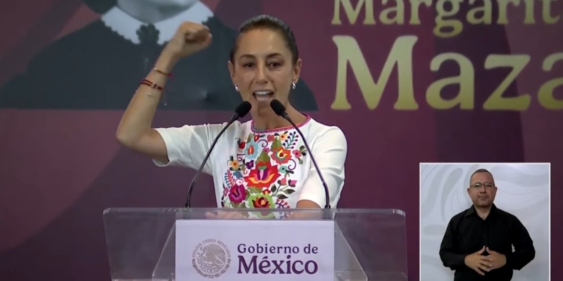 Claudia Sheinbaum, presidenta de México, durante el evento en Sonora.