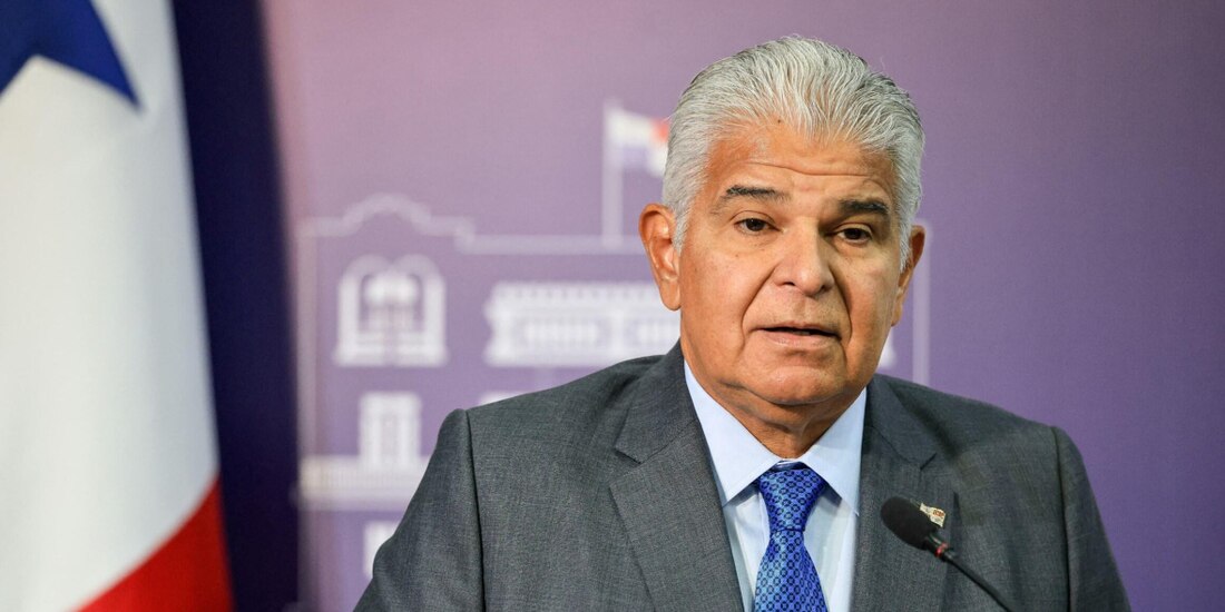 El presidente panameño, José Raúl Mulino, ayer, en conferencia para refutar los dichos de EU.