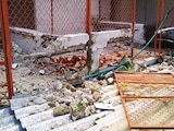 PARTE de los destrozos en el refugio, ayer