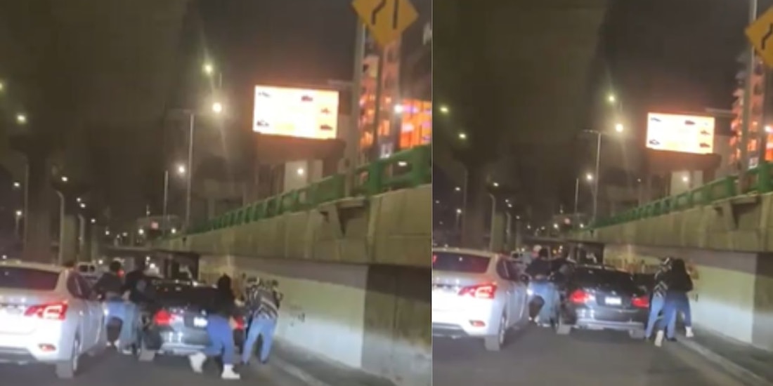 Detenidos en Periférico, la noche del jueves.