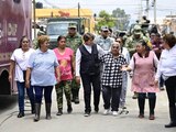 Delfina Gómez supervisa obras del Colector en Chalco para acabar con inundaciones.