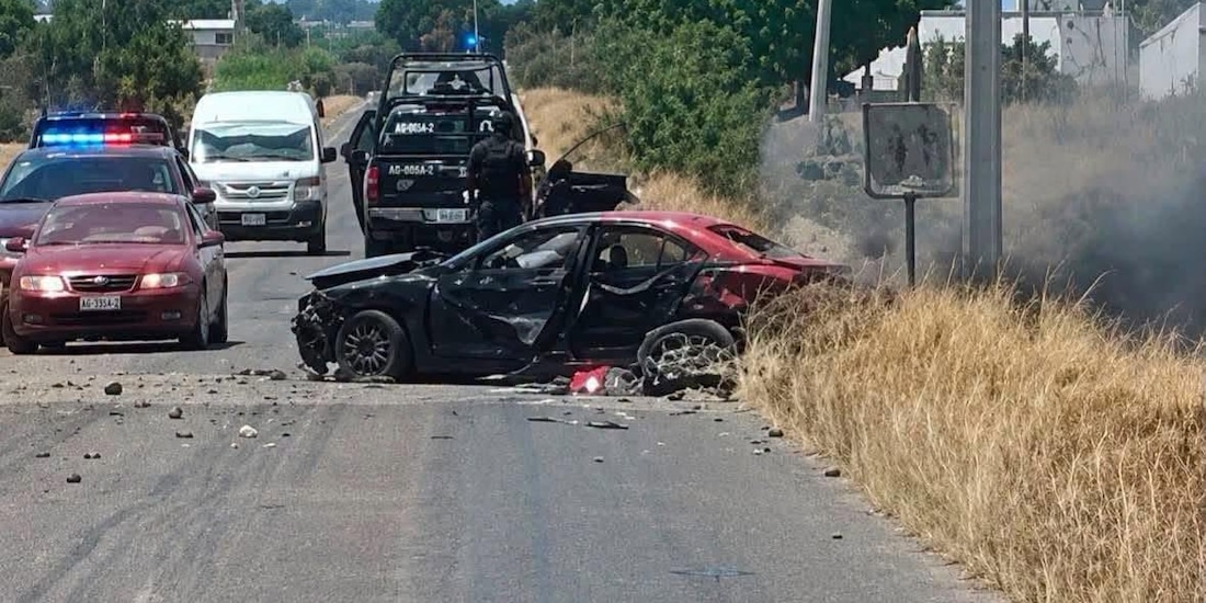 Presunto ataque con explosivos contra policías en Villa García, Zacatecas, el 29 de agosto de 2026.