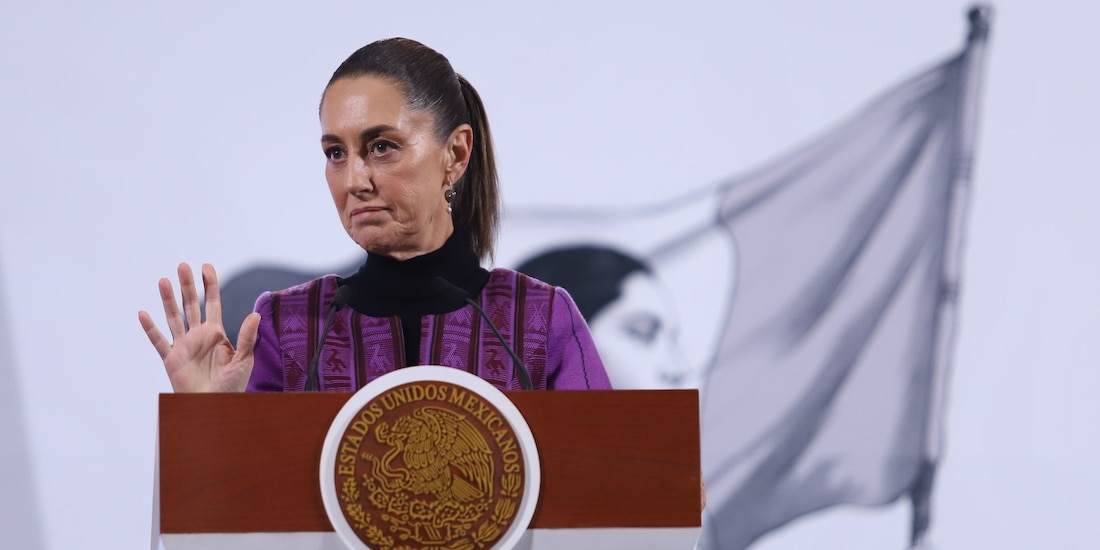 Claudia Sheinbaum, presidenta de México, durante conferencia matutina