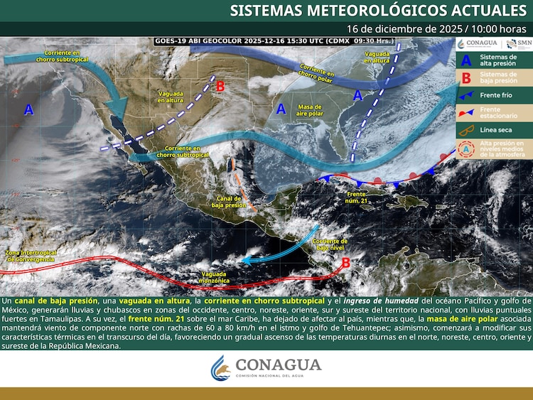 Sistema Metereológico del 16 de diciembre