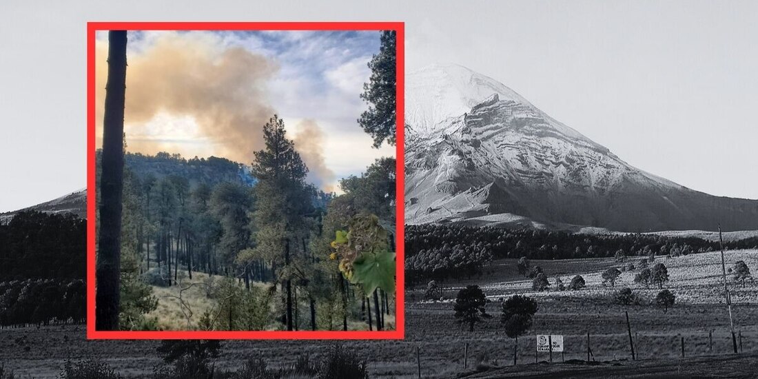 Registran incendio en Parque Nacional Iztaccíhuatl - Popocatépetl.