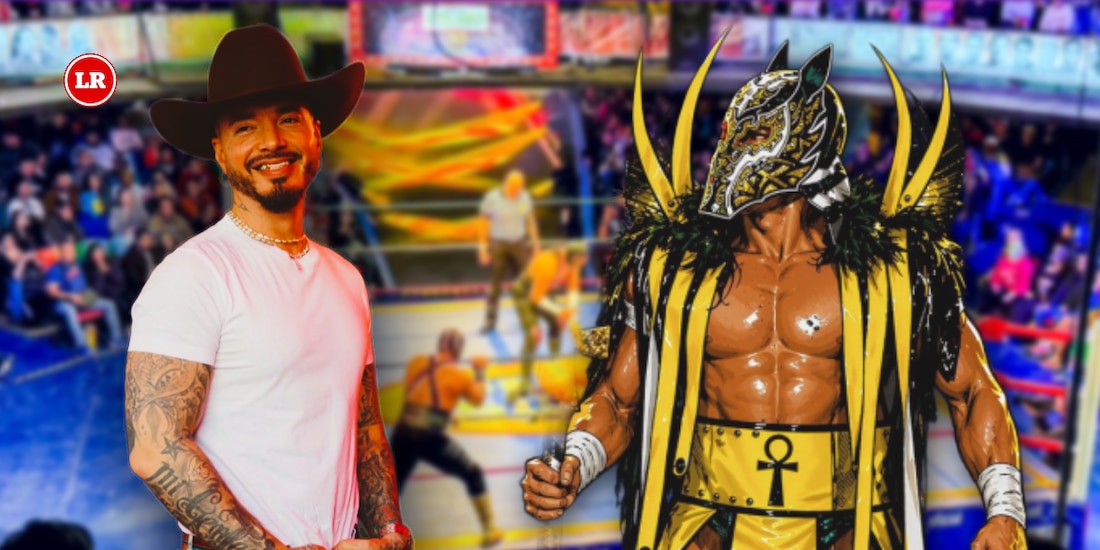 J Balvin asiste el sábado a la Arena Coliseo y Esfinge le regala su máscara