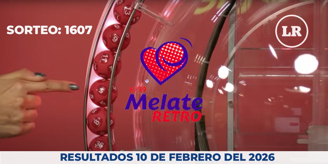 Resultados del Melate Retro en su sorteo 1607, celebrado este 10 de febrero del 2026.