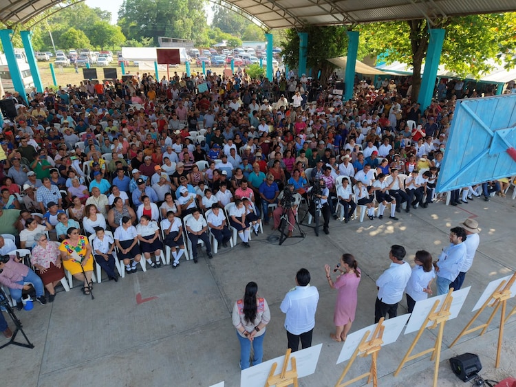 Asamblea de la Presidenta Claudia Sheinbaum Pardo en Pijijiapan, Chiapas.