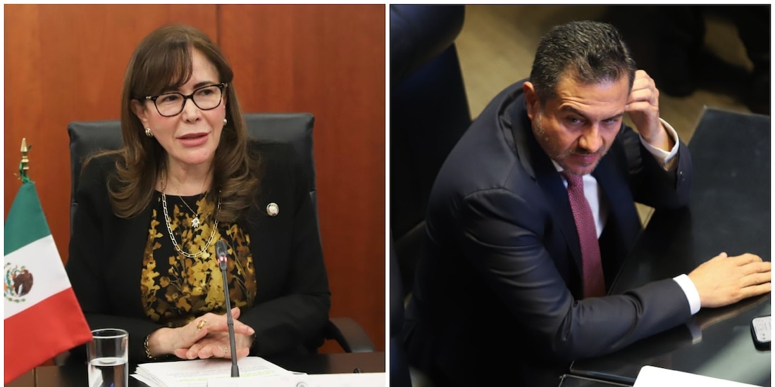La senadora del PT, Yeidckol Polevnsky Gurwitz, y el senador de Morena, Miguel Ángel Yunes Márquez.