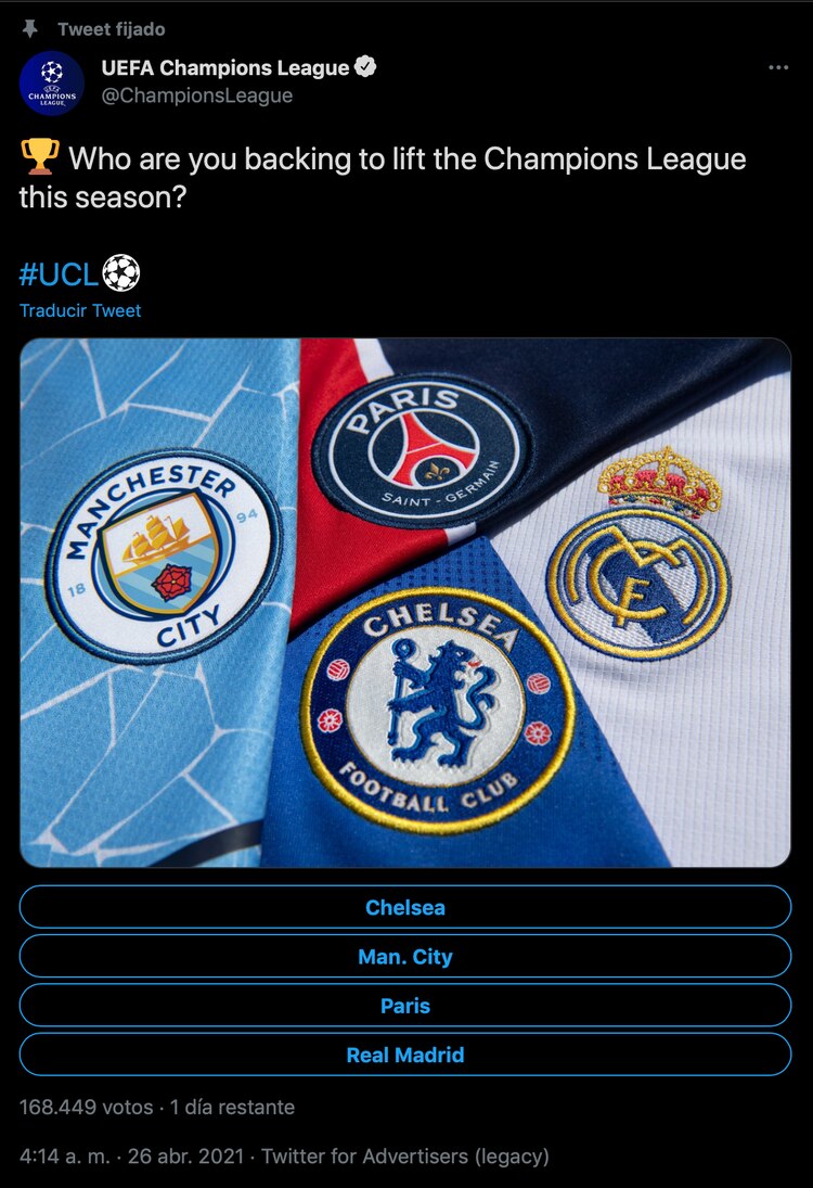 PSG, Manchester City, Chelsea y Real Madrid son los semifinalistas de la Champions.