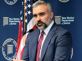 El fiscal general de Nuevo México, Raúl Torrez, sobre el fallo en el caso Facebook, ayer.