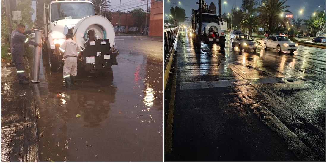 Lluvias dejan encharcamientos en la CDMX, el domingo 3 de mayo de 2026.