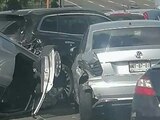 Accidente en la México-Pachuca provoca cierre parcial; un auto quedó volteado