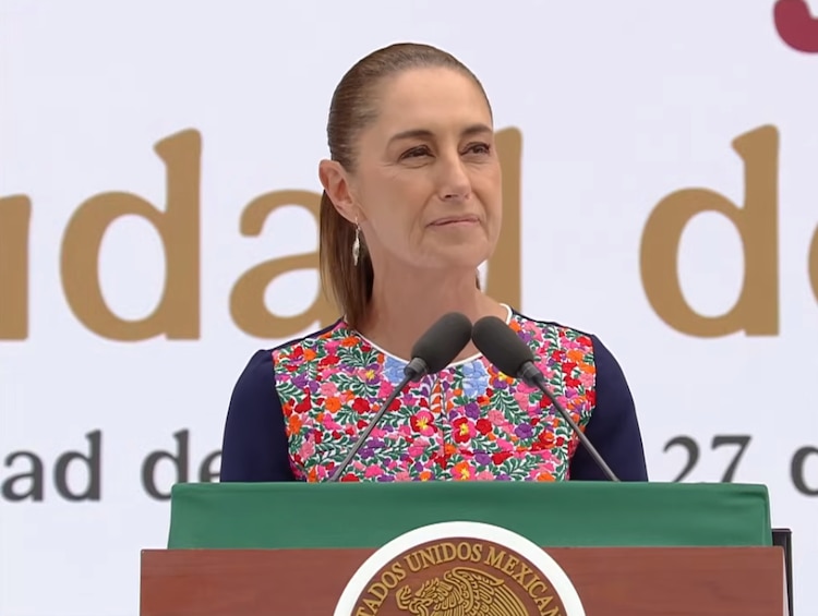La presidenta de México, Claudia Sheinbaum Pardo, durante evento en el Zócalo por su Segundo Informe de Gobierno